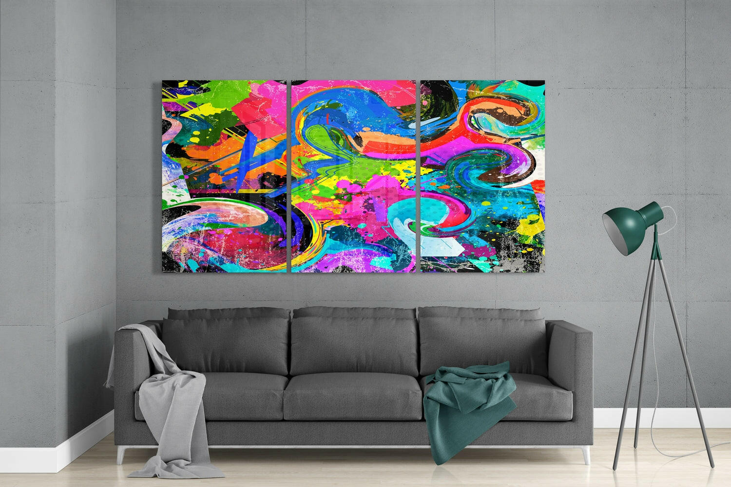 Dance of Colors Glass Wall Art.