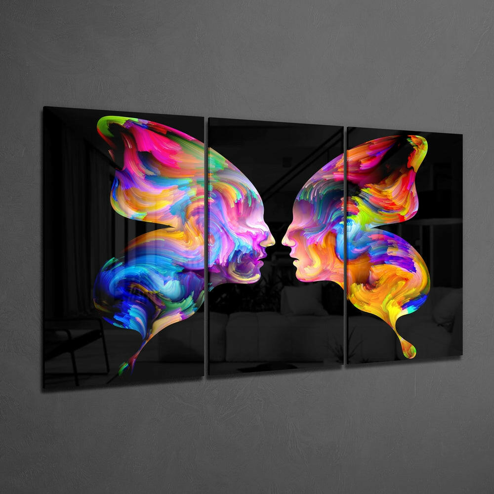 Two Sides of a Butterfly Glass Wall Art.