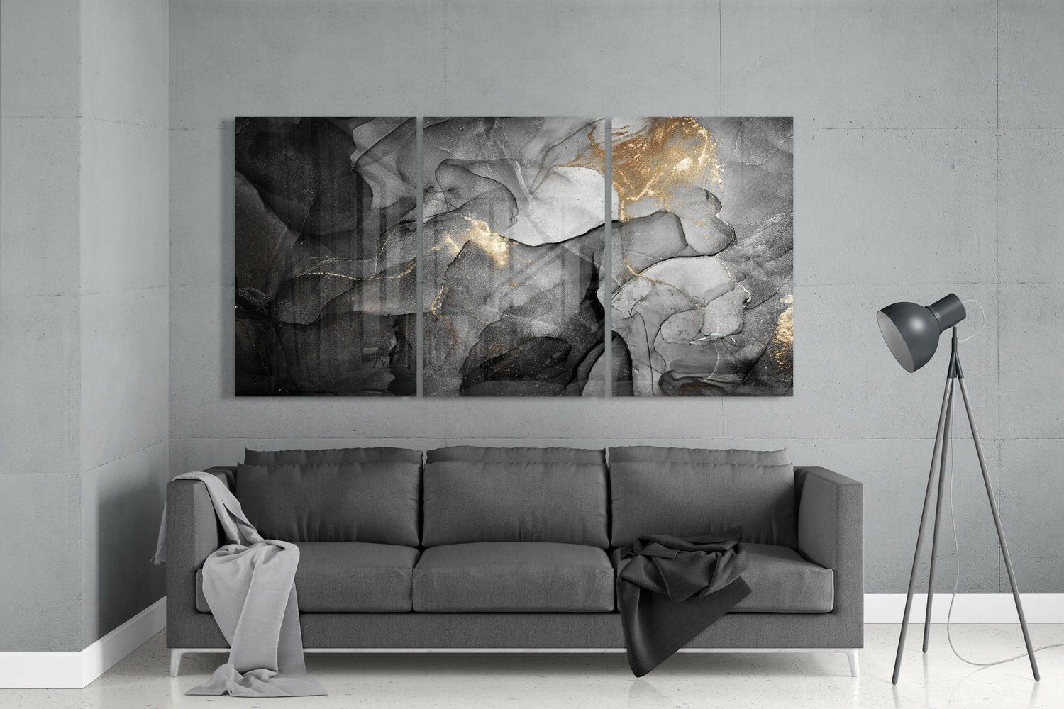 Noble Gray Glass Wall Art.