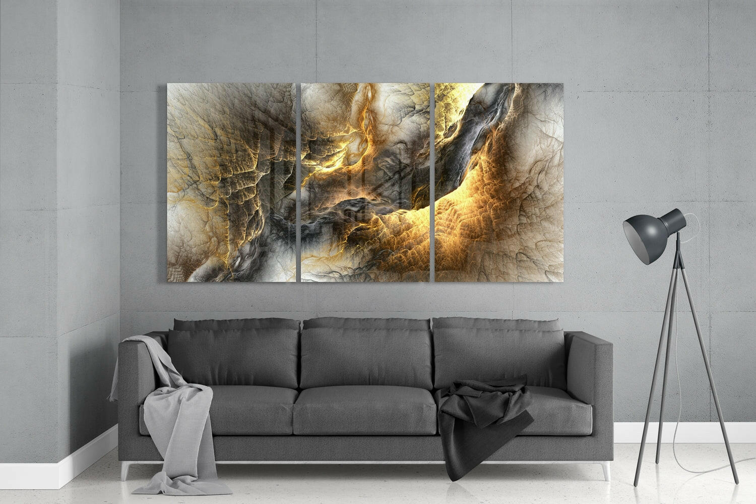 Yellow Lava Glass Wall Art.