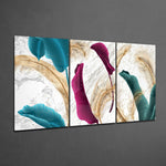 Soft Leaves Glass Wall Art.
