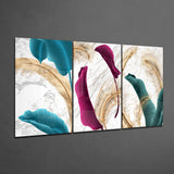 Soft Leaves Glass Wall Art | Insigne Art Design