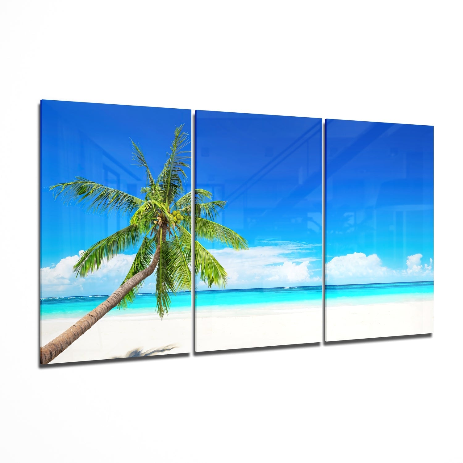 Palm Glass Wall Art on the Beach | Insigne Art Design