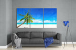 Palm Glass Wall Art on the Beach.