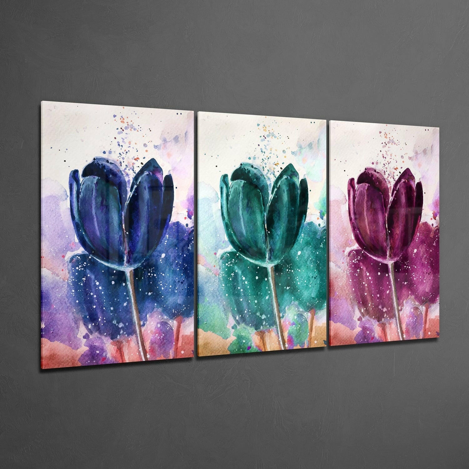 Tulips Glass Wall Art.