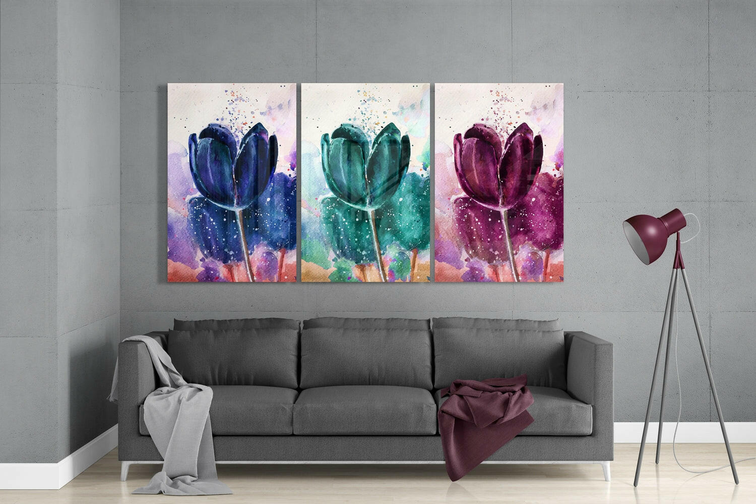 Tulips Glass Wall Art.