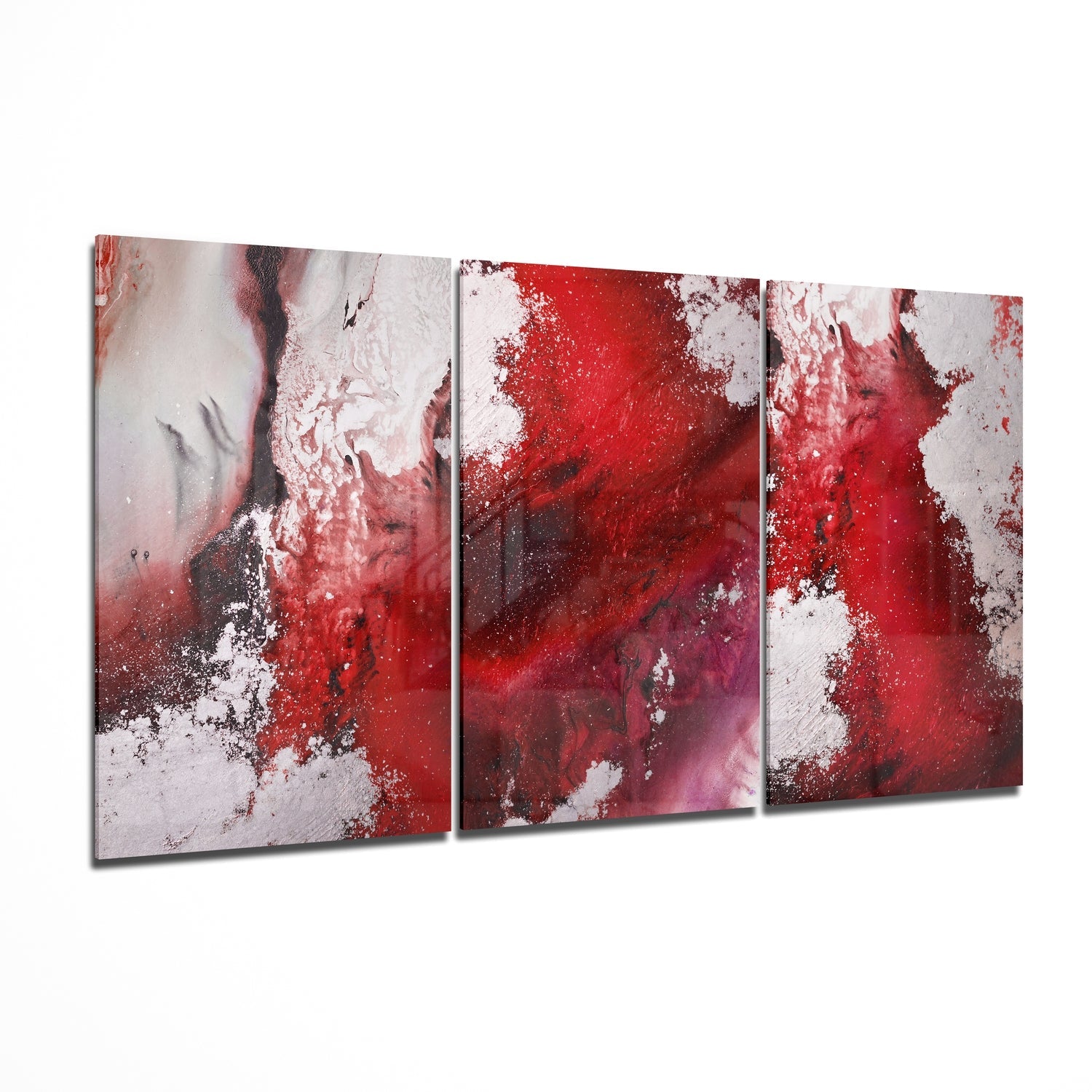 Abstract Red Glass Wall Art | Insigne Art Design
