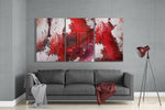 Abstract Red Glass Wall Art.