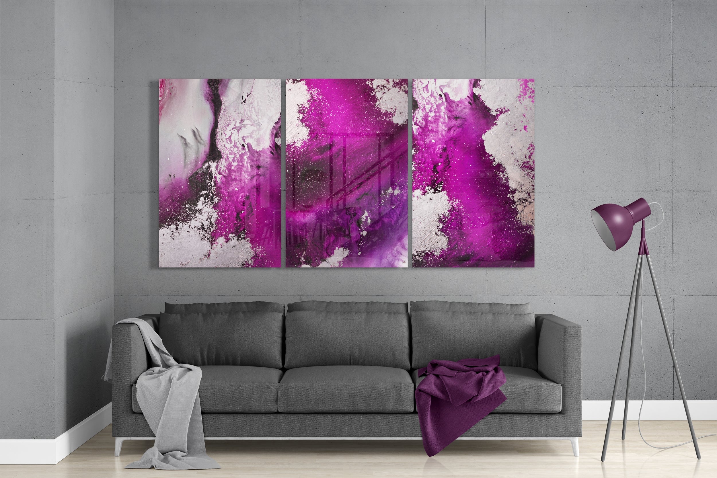 Fuchsia Glass Mega Wall Art.