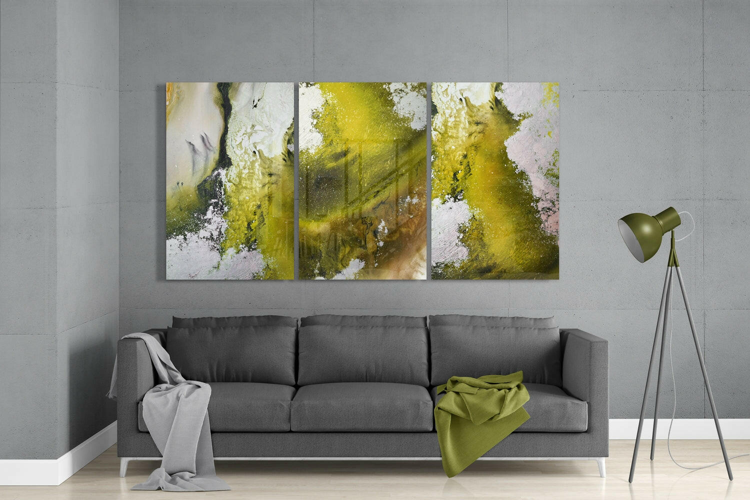 Abstract Green Mega Glass Wall Art.
