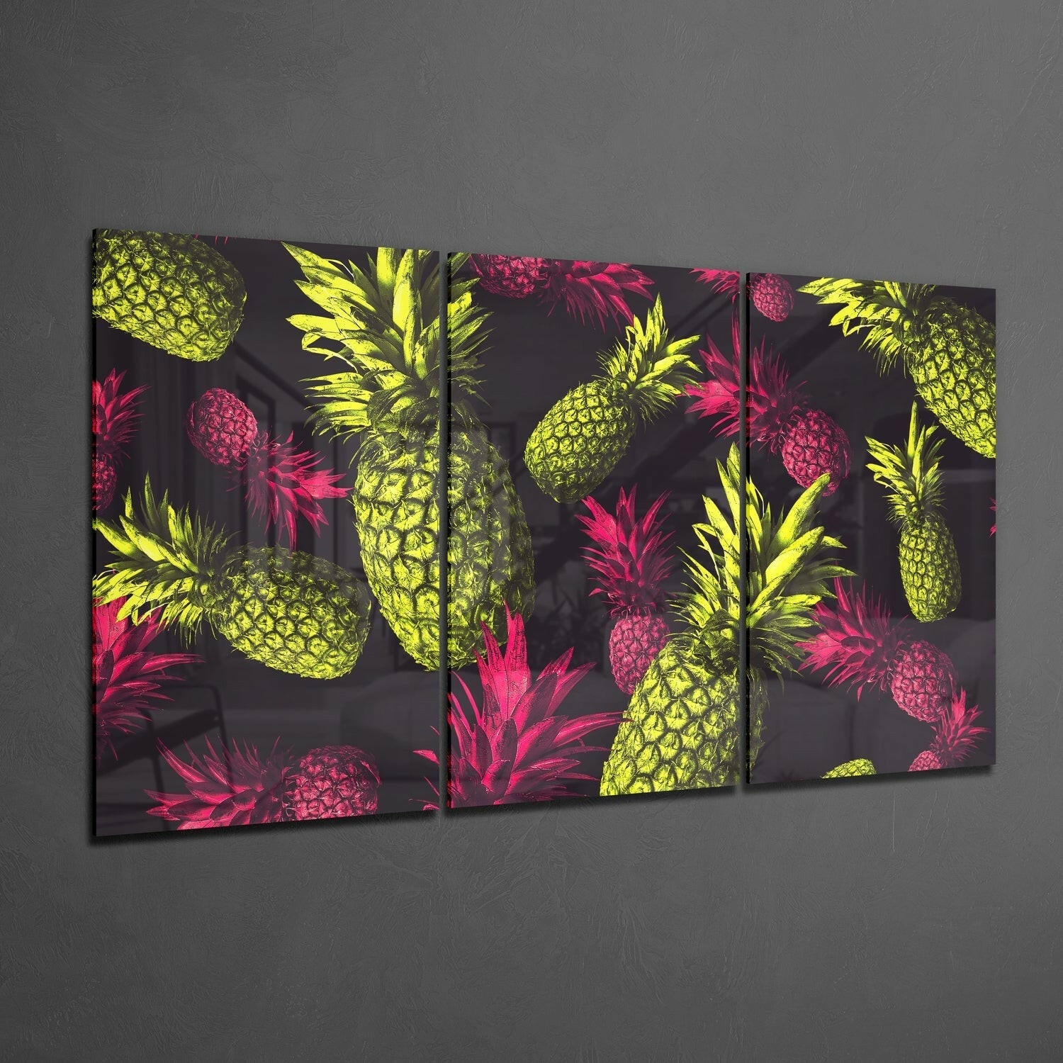 Pineapples Glass Wall Art.