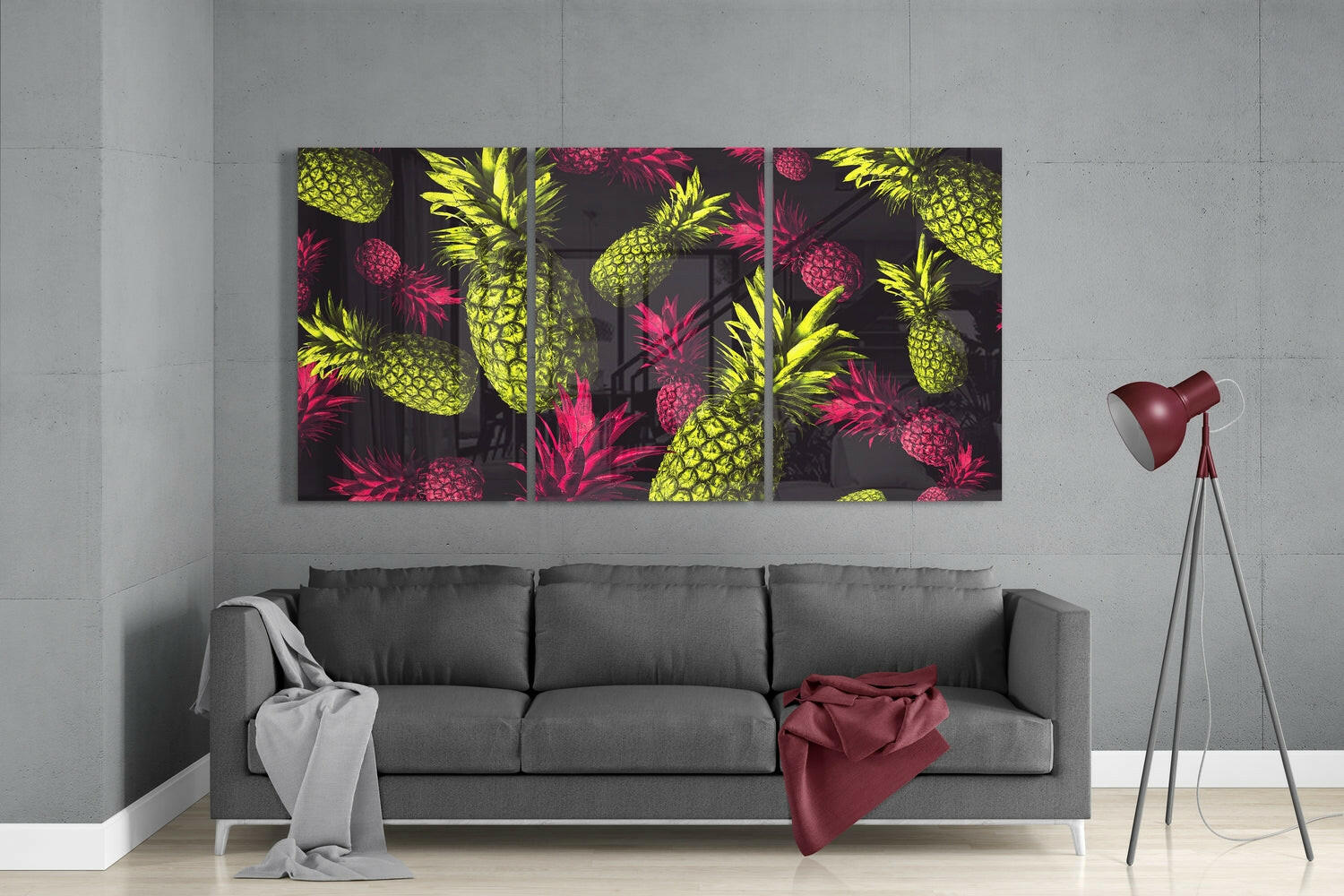 Pineapples Glass Wall Art.
