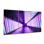 Purple Corridor Glass Wall Art.
