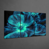 Blue Flower Glass Wall Art | Insigne Art Design