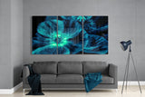 Blue Flower Glass Wall Art | Insigne Art Design