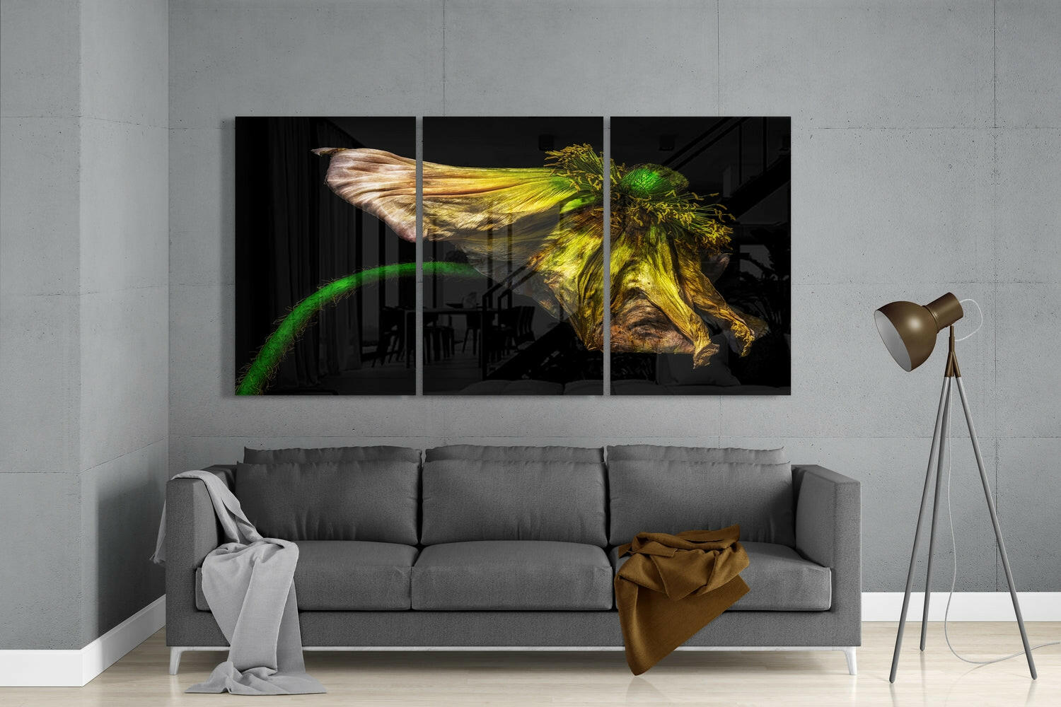 Macro Flower Glass Wall Art.