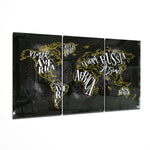 World Map Glass Wall Art.