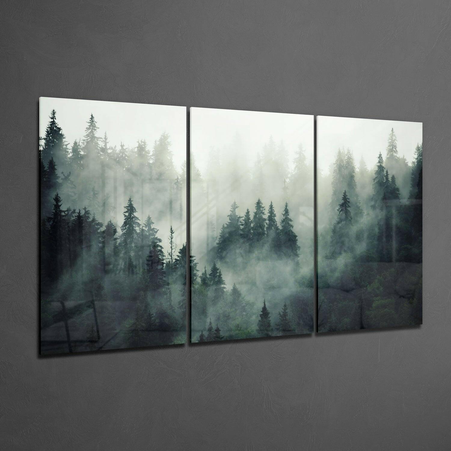 Foggy Forest Glass Wall Art.