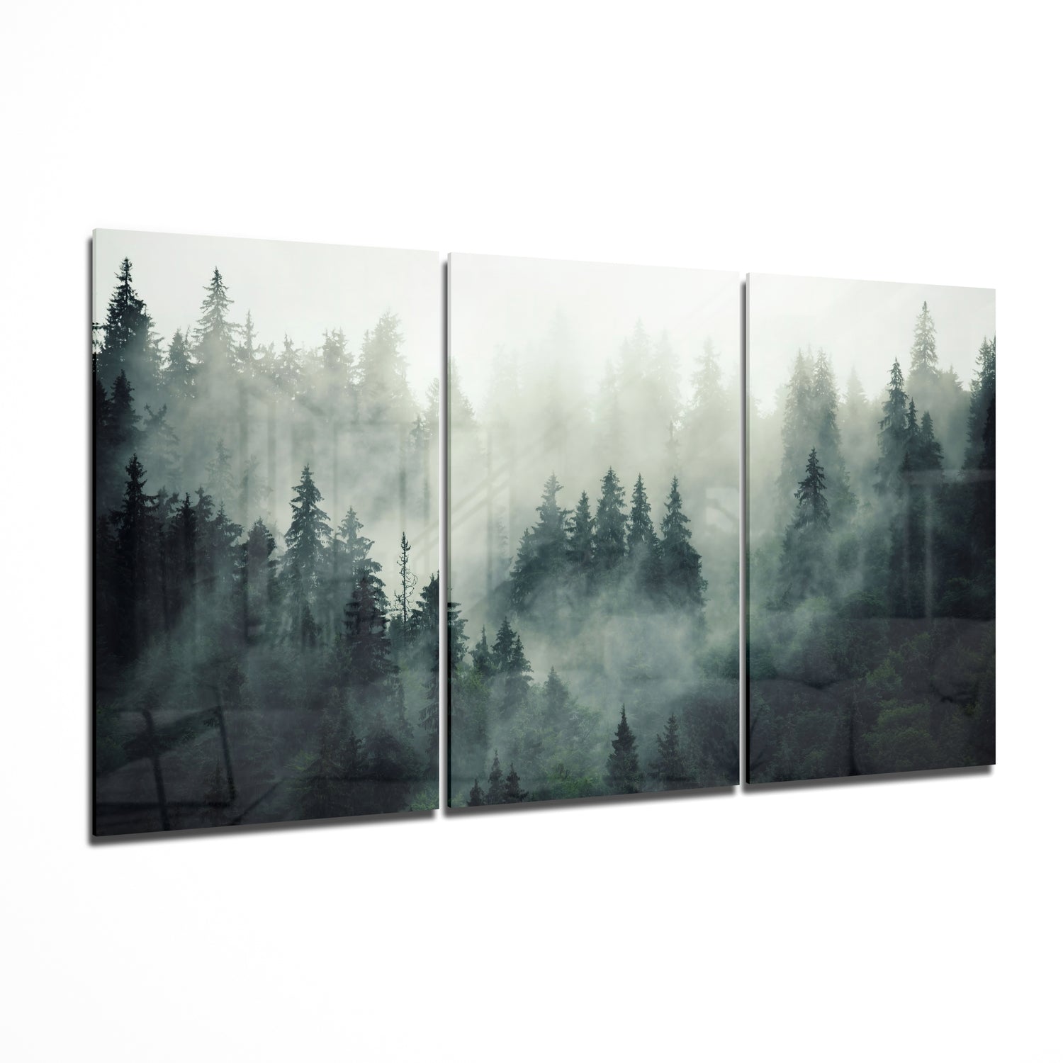 Foggy Forest Glass Wall Art | Insigne Art Design