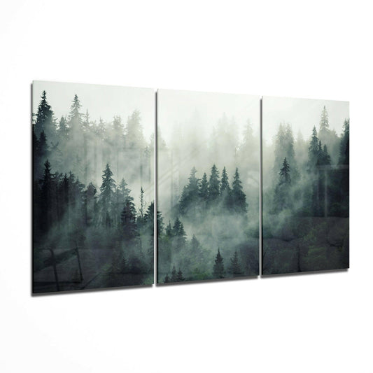 Foggy Forest Glass Wall Art.