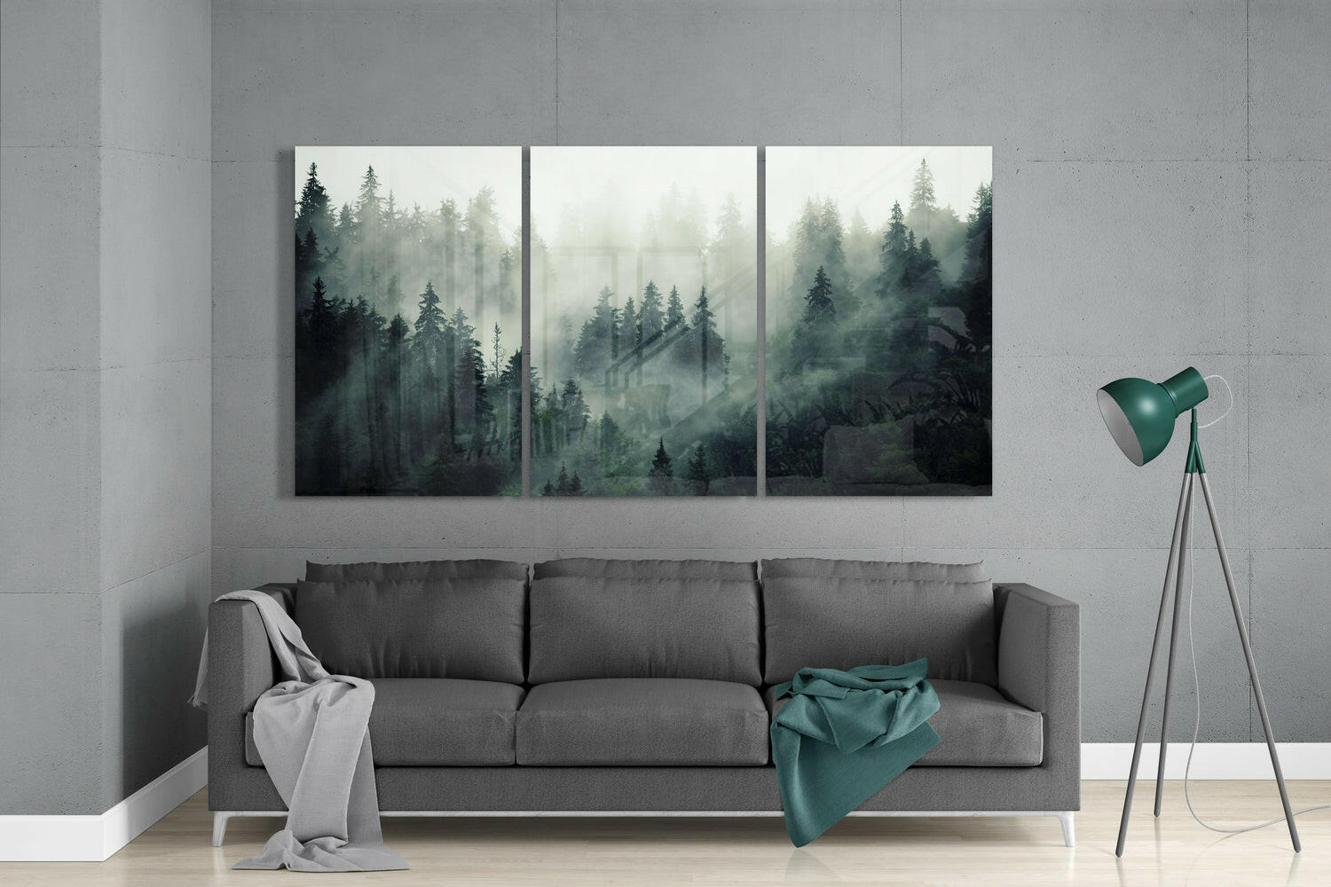 Foggy Forest Glass Wall Art.
