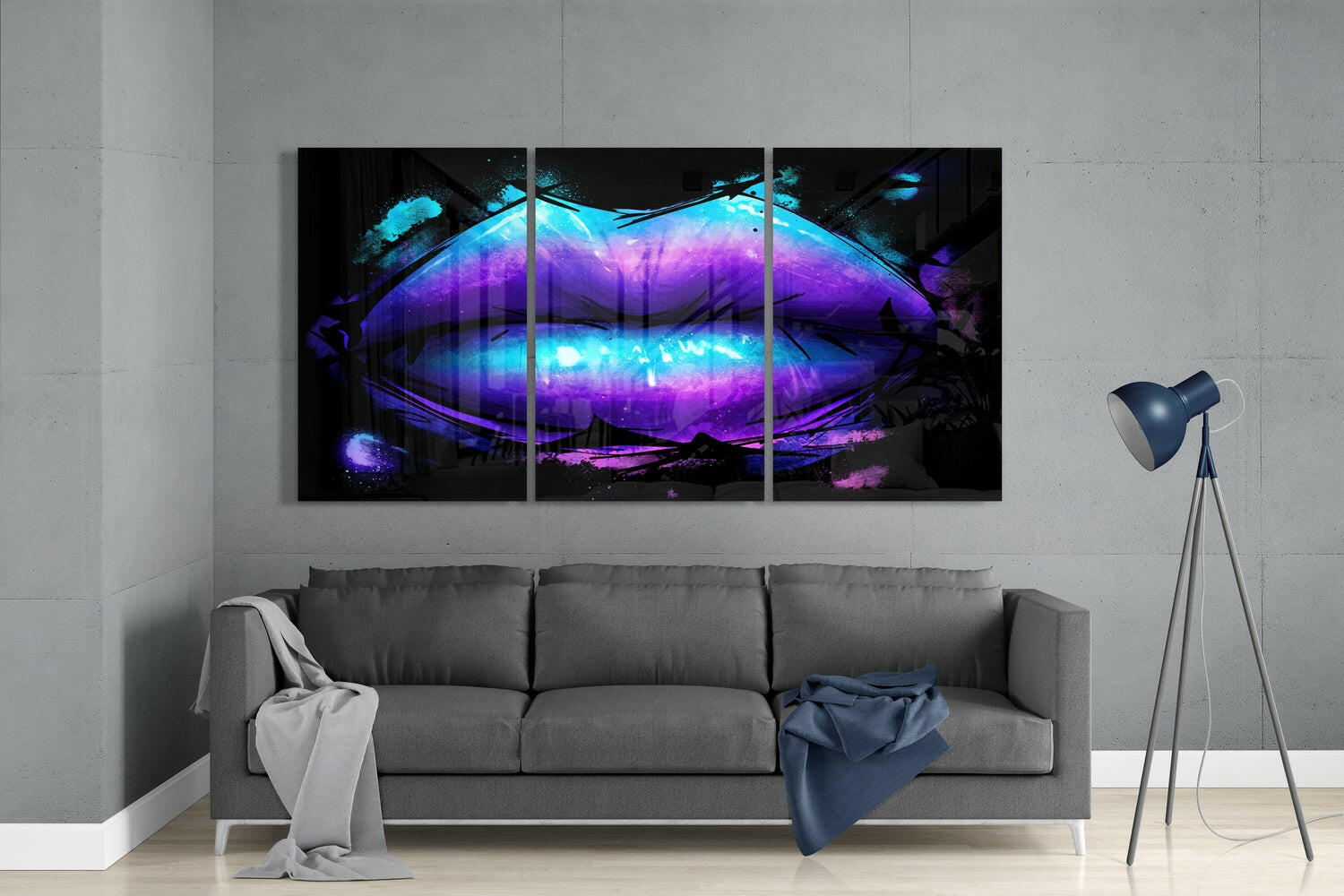 Lips Glass Wall Art.