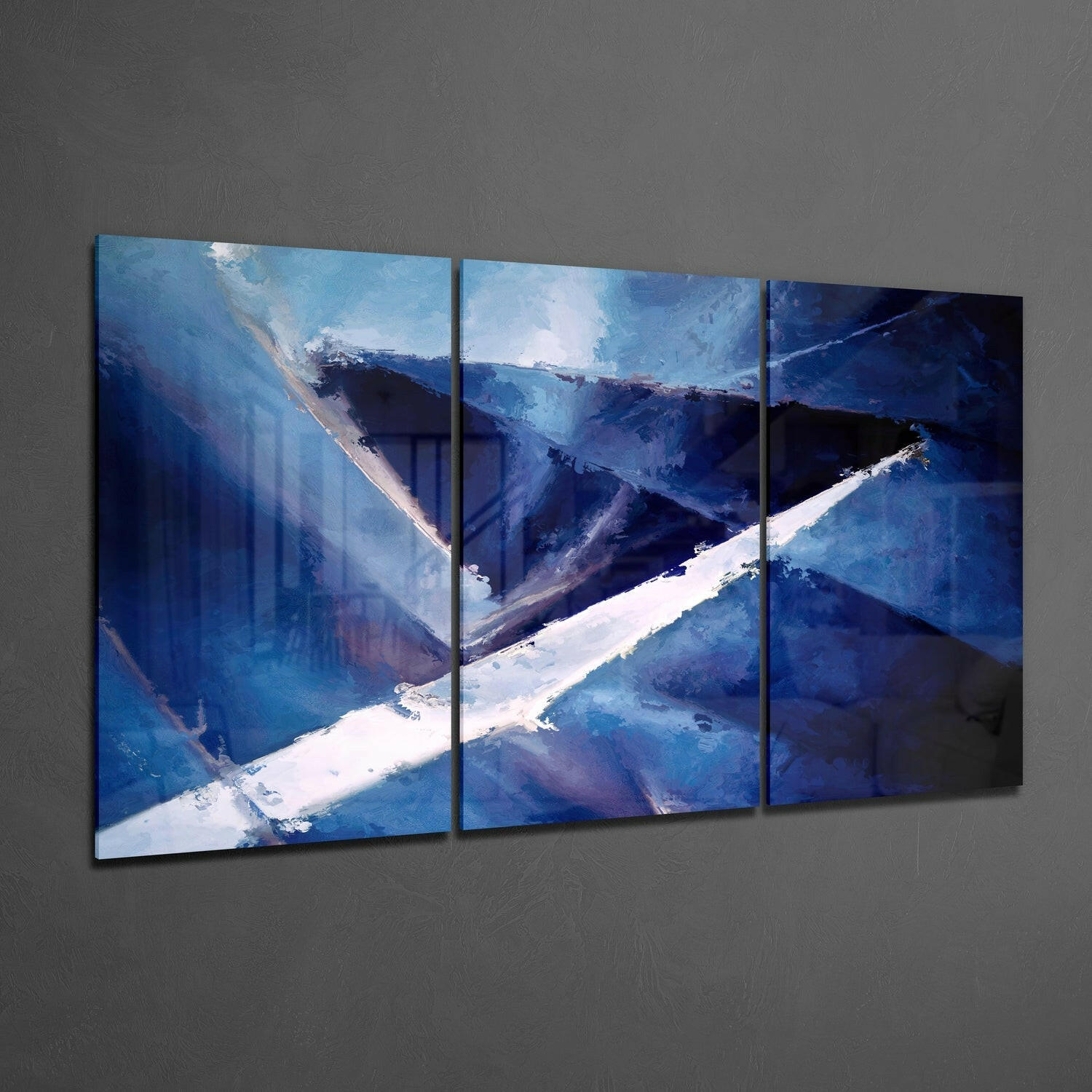 Sharp Blue Glass Wall Art.