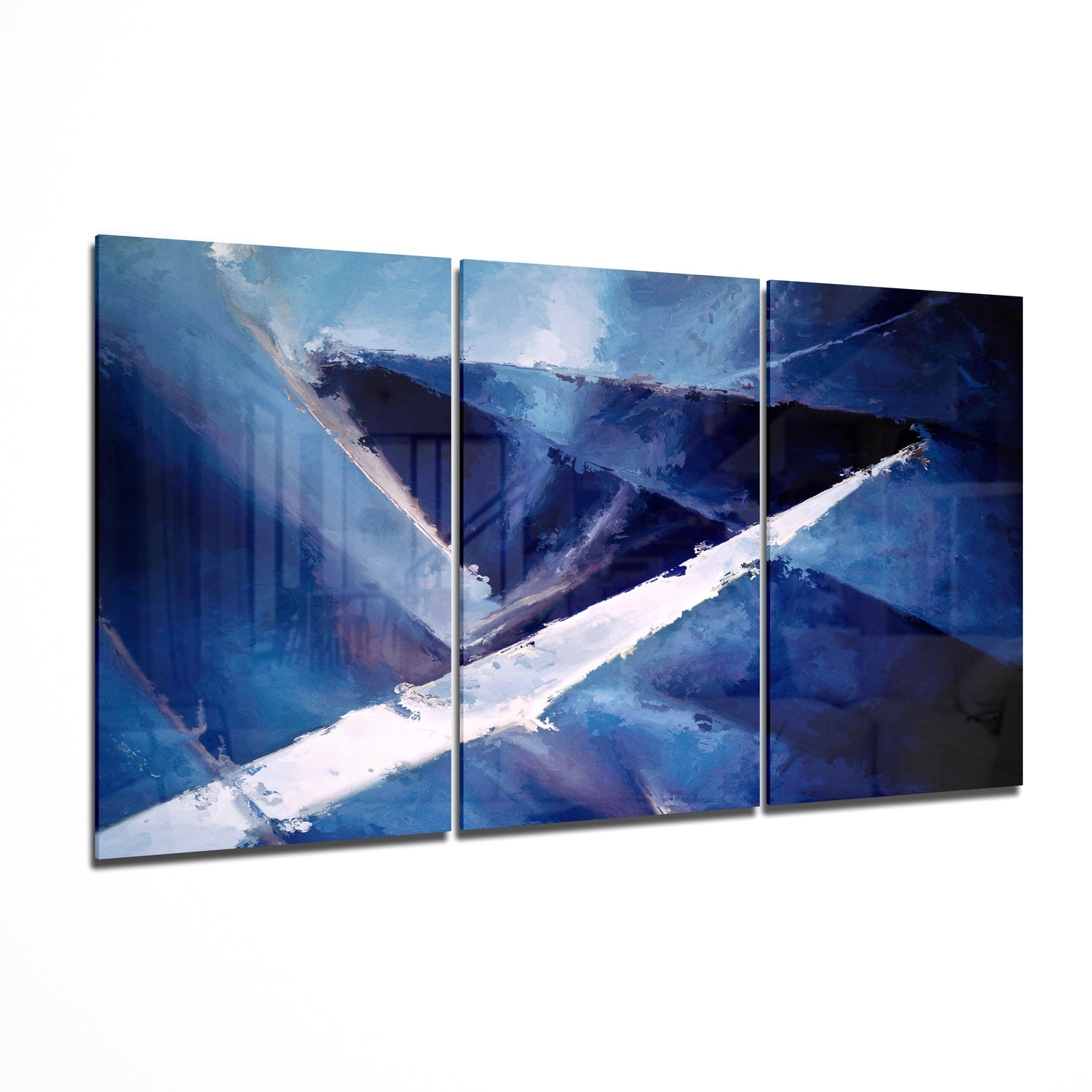 Sharp Blue Glass Wall Art | Insigne Art Design