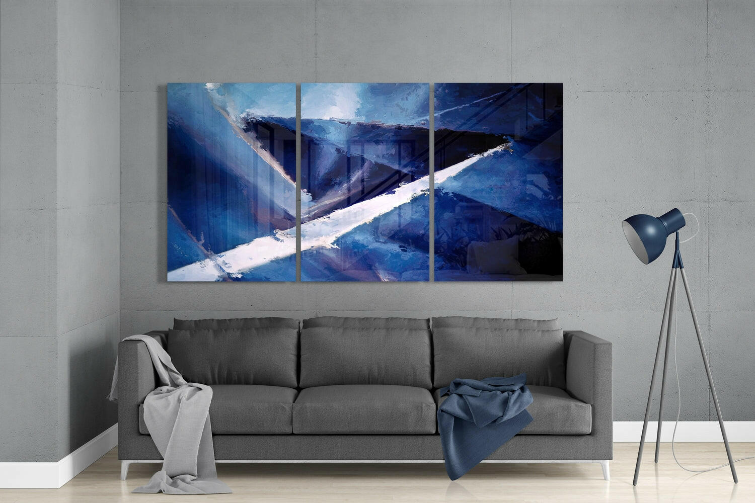 Sharp Blue Glass Wall Art.