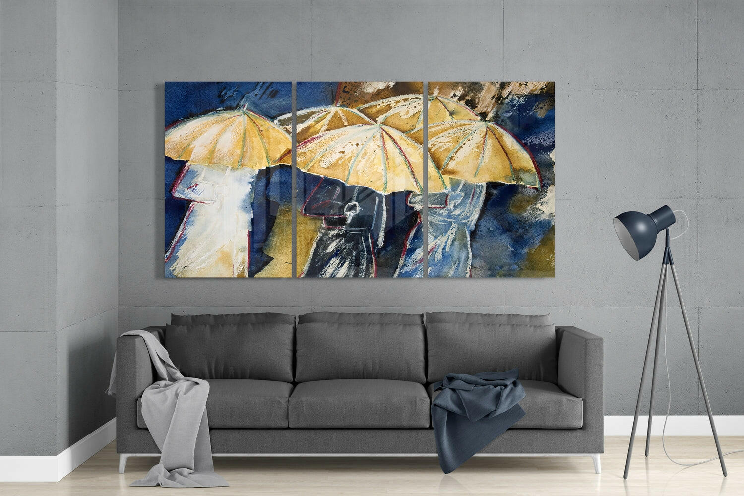 Umbrellas Glass Wall Art.