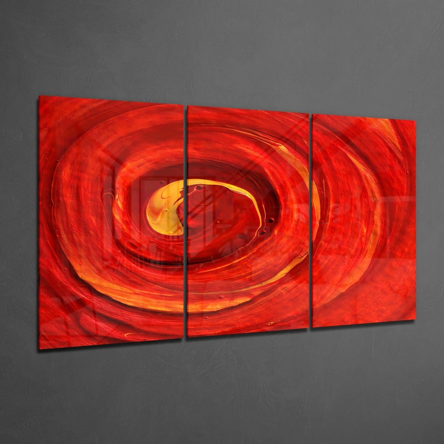 Red Loop Glass Wall Art.