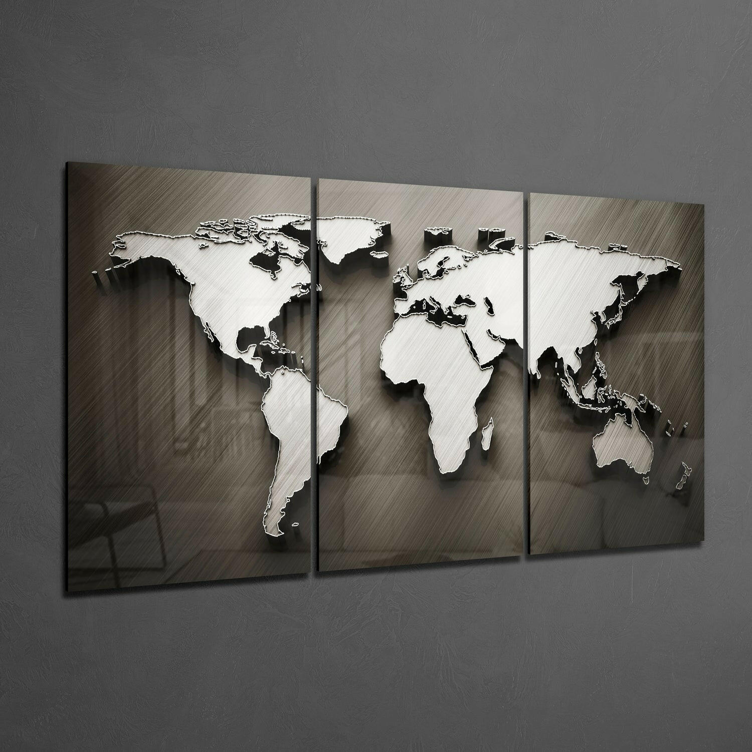 World Map Glass Wall Art.