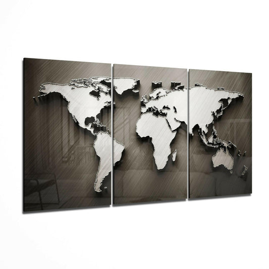 World Map Glass Wall Art.