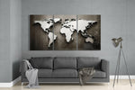 World Map Glass Wall Art.