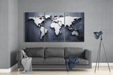 World Map Glass Wall Art | Insigne Art Design