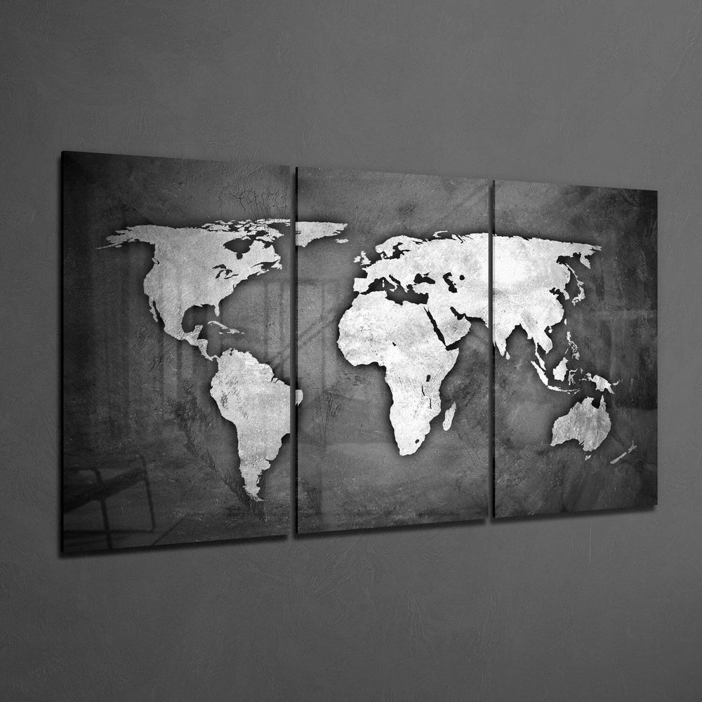 World Map Glass Wall Art.