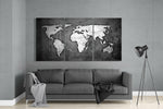 World Map Glass Wall Art.