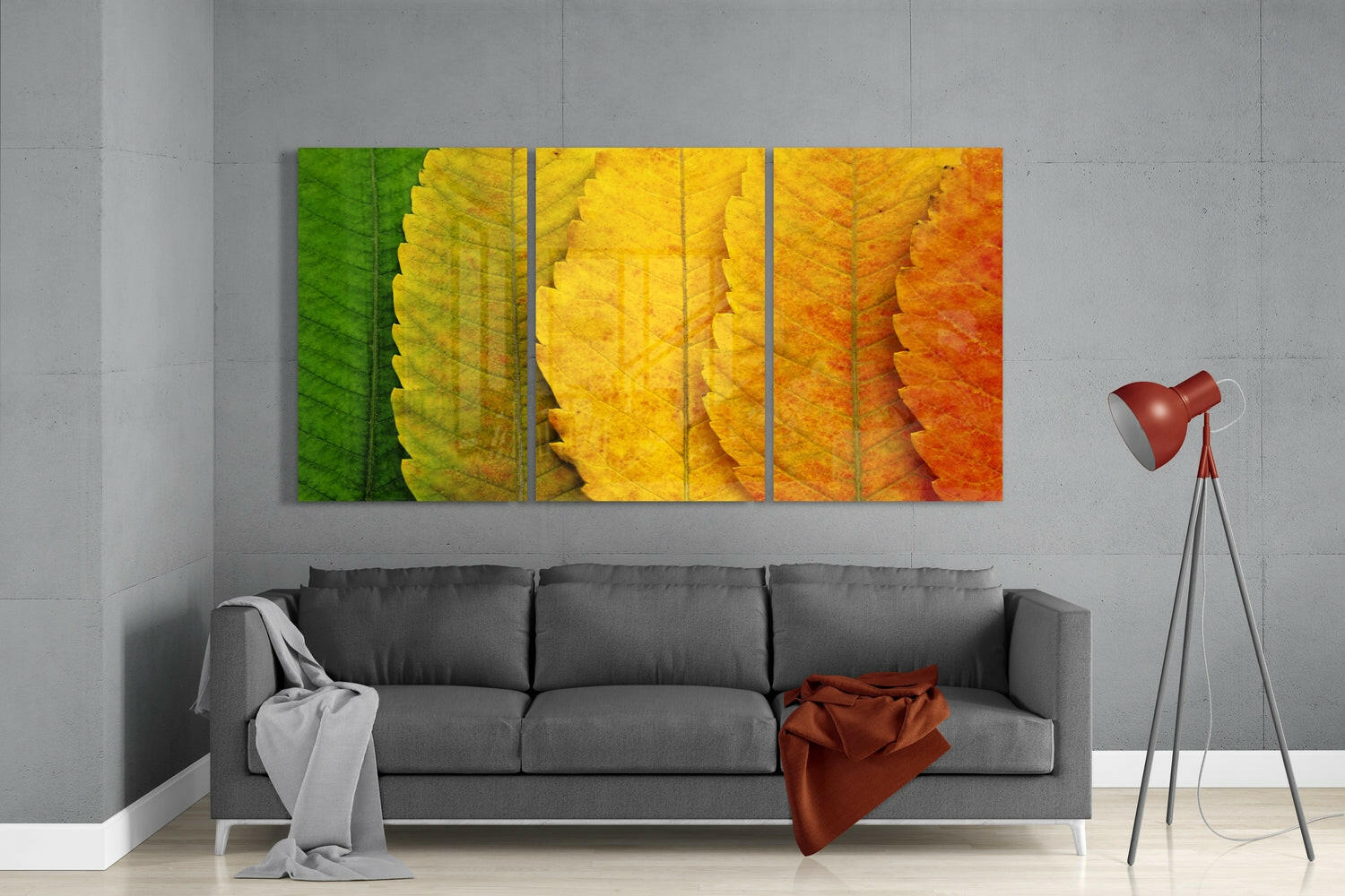 Autumn Leaves Glass Wall Art.