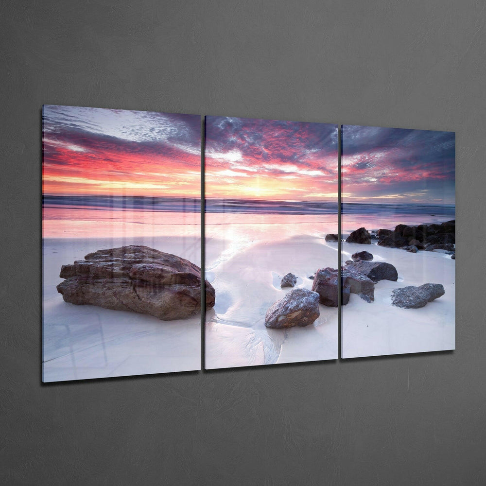Stones on the Beach Glass Wall Art.