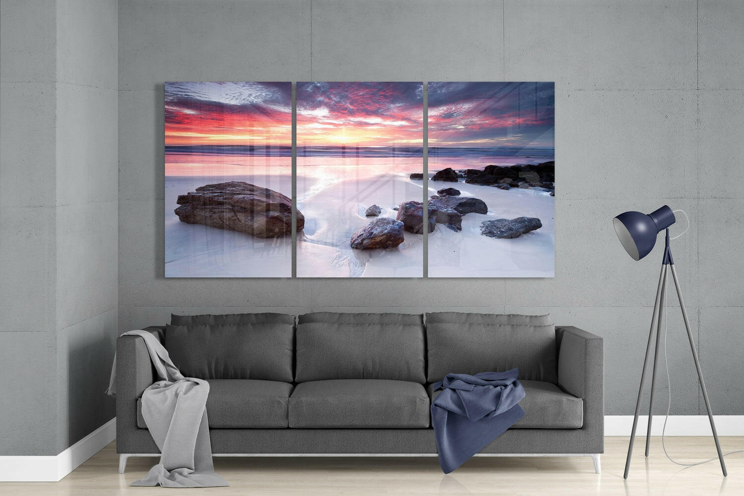 Stones on the Beach Glass Wall Art.