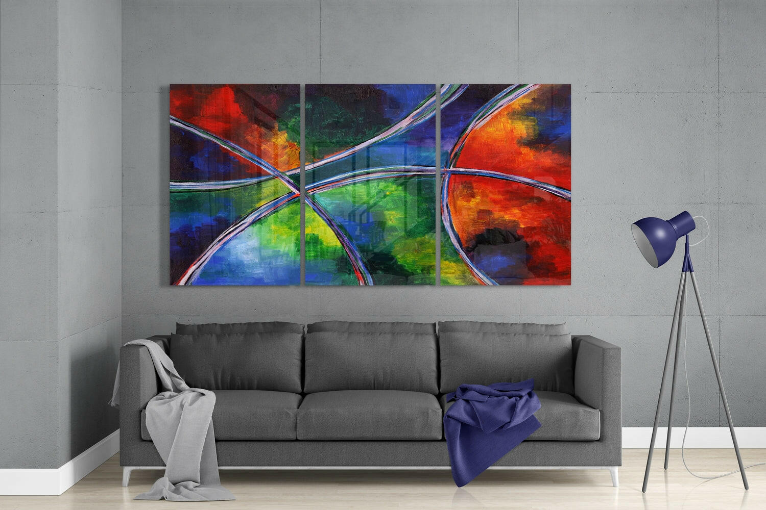 Circular Colors Glass Wall Art.
