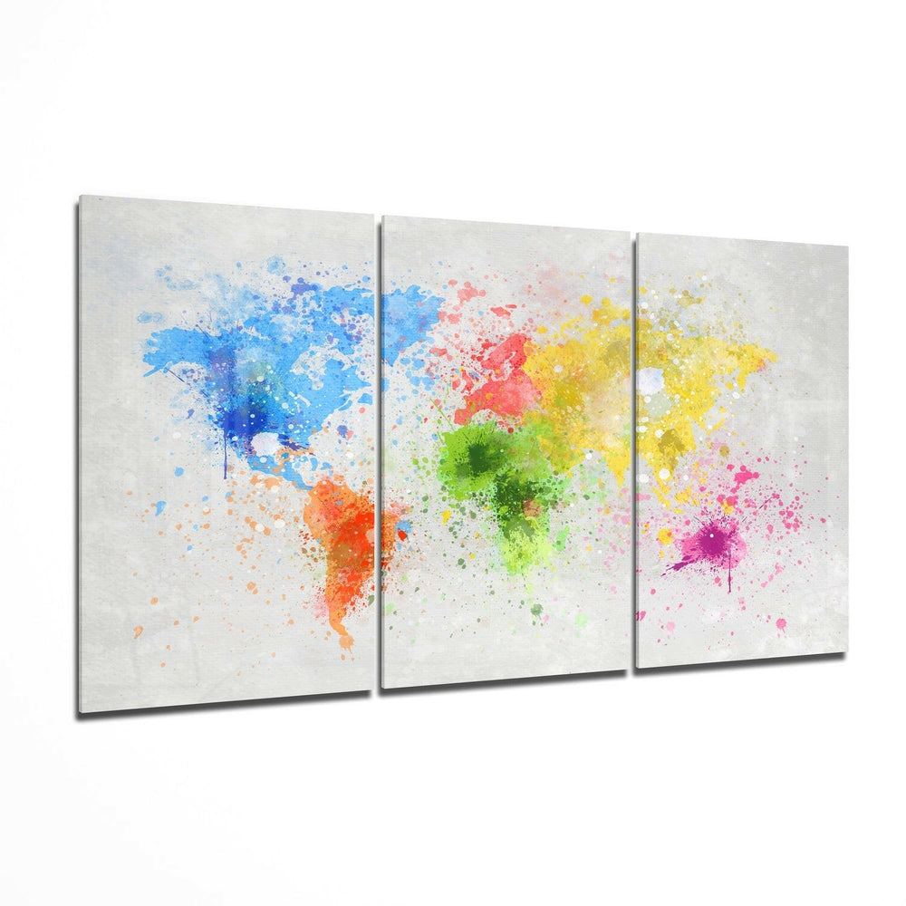 World Map Glass Wall Art.
