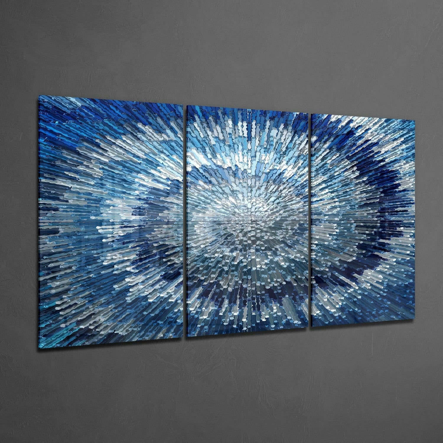 Blue Texture Glass Wall Art.