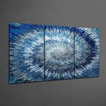 Blue Texture Glass Wall Art.