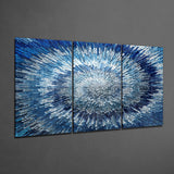 Blue Texture Glass Wall Art | Insigne Art Design