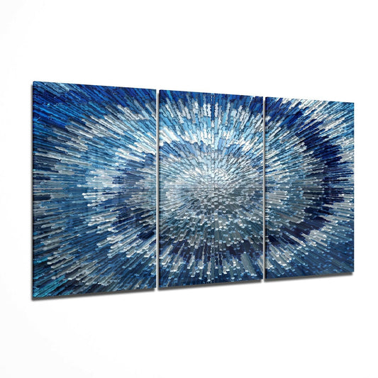 Blue Texture Glass Wall Art.