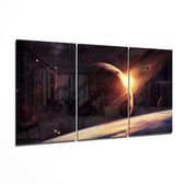 Saturn Glass Wall Art.
