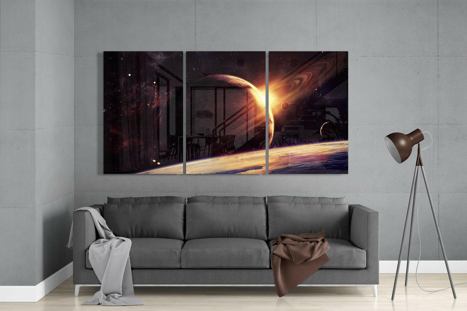 Saturn Glass Wall Art.