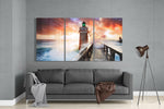 Lighthouse and Pier Glass Wall Art.