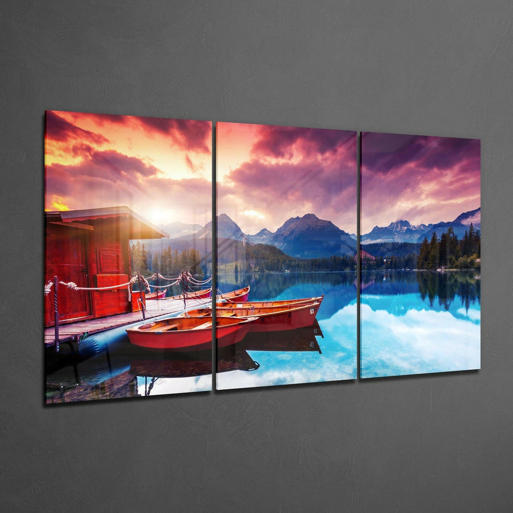Lake View Glass Wall Art.